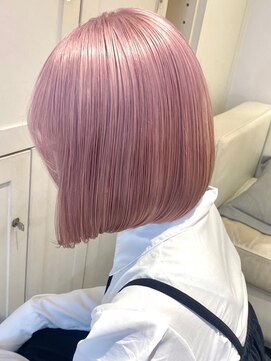ベレーザ 渋谷(BELEZA) 3671ミルクティーピンクハイトーンカラーベビーピンク艶髪ボブ