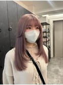 *前髪ありくびレイヤーハイトーンレイヤーロング