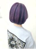 アンブレラカラー/パープル/ブルー/ボブ/デザインカラー