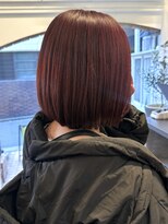 ラレイ ハラジュク(Lalei harajuku)&nbsp;【白石】ブリーチなしワインレッド内巻きボブ赤髪原宿