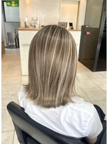 ブレンド 渋谷(BLend)&nbsp;前髪ハイライトカラー似合わせカットウェーブミディアム
