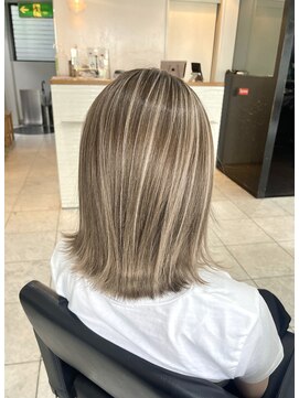ブレンド 渋谷(BLend) 前髪ハイライトカラー似合わせカットウェーブミディアム