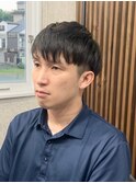 刈り上げツーブロックビジネスショート／無造作マッシュ