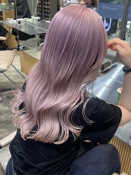 サンクマーケット 渋谷(cinq MARKET) 渋谷ピンクベージュカラーペールピンクカラー顔周りレイヤー韓国