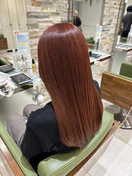 コム(com by neolive) ブリーチ無しダブルカラーでブラッドオレンジ♪♪