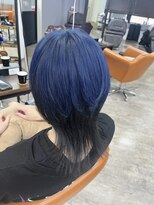 リシャルム 新保店(Re charme)&nbsp;【個性派トレンド】ブルーデザイン×ウルフカット