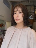 ボブパーマ ウェーブボブ ベージュカラー