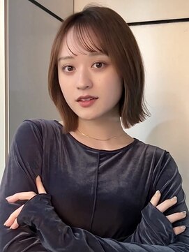 ロンド 銀座(Lond) ☆春日☆縮毛矯正ミルクブラウンダウンバングダークパープル4