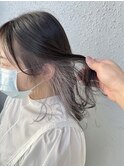 インナーカラーホワイトカラーグレージュ外ハネケアブリーチ
