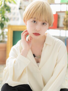 カバーヘア ブリス 川口(COVER HAIR bliss) 外国人風ブリーチオンカラーマッシュショートT1川口10代20代30代