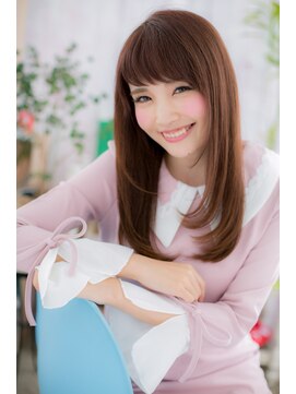 ミック ヘアアンドビューティー 大山店(miq  Hair&Beauty) 大人かわいいシースルーバング透明感ピンクベージュc1