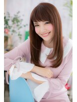 ミック ヘアアンドビューティー 大山店(miq Hair&Beauty) 大人かわいいシースルーバング透明感ピンクベージュc1