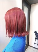 切りっぱなし×外ハネボブdeローズピンク