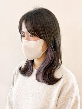 アイティーバイアルバム 松戸店(IT by ALBUM) インナーラベンダー_外ハネボブセクションカラー_ba386221