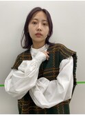 20代30代黒髪外ハネ×前髪なし小顔ミディアム