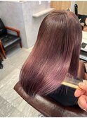 ハイダメージ髪質改善縮毛矯正＿ピンク＿ミディアム［東陽町］