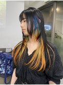 ロングレイヤーと反対色デザインインナー