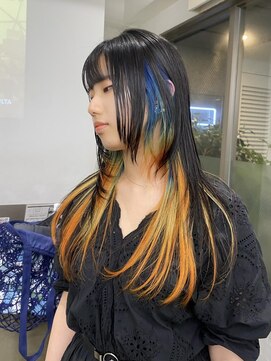 レコ 渋谷(LECO) ロングレイヤーと反対色デザインインナー