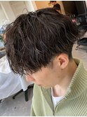 波巻きパーマツイストスパイラルパーマメンズマッシュパーマ