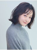 【UNIX港北】シンプル外はねボブ#ラベンダーベージュ