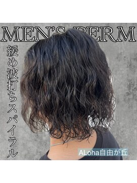 アロハ(ALoha) 緩め《 波打ちスパイラル 》メンズ色気ヘアー!