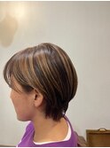 ショートハイライトで白髪ぼかし