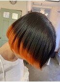 ショートボブ×裾カラー
