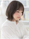 アッシュグレージュ裾カラー小顔外ハネボブTc4越谷20代30代40代