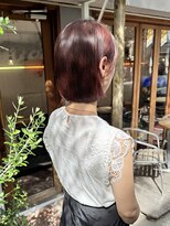 バートランド 白楽(Bertland)&nbsp;島田/伸ばしかけボブ ブリーチ無しボルドー 髪質改善 艶髪 白楽