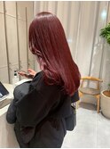 こっくり深みレッドブラウンカラー×顔まわりレイヤー