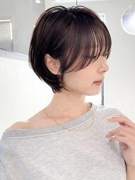 ロンドエニカ 大宮(Lond enika) 黒髪カタログ/ショート/オリーブグレー/小顔に見せるヘア☆136