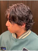 【ウェット質感】波打ちパーマ×センターパート