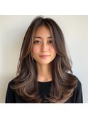 ☆小顔前髪ワンカールレイヤーカット黒髪ネビージュボブルフ☆