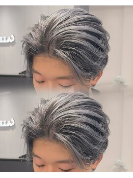 ステラ(STELLA) メンズ/バレイヤージュ/センターパート/ブリーチ＆ダブルカラー