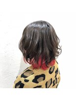 リーナ ビューティガーデン(LiNA BeautyGarden)&nbsp;インナーカラー×レッドオレンジ