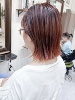 リモア(L I M O A)&nbsp;切りっぱ耳掛けボブ×ポピーカラー
