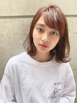 シー バイ ロンド 新宿(Sea by Lond) 【佐藤健太郎】ラズベリーグレージュシースルー小顔レイヤーボブ