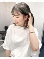ボブ/カーキグレージュ/マッシュショート[東銀座/銀座]