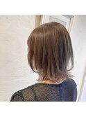 フレンチセピアアッシュ外ハネレイヤーボブこなれヘア/横浜