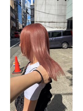ラル 立川(lar) ピレンジ(pink+orange)_前髪マチルダボブピンクベージュ