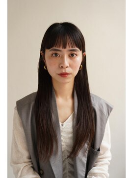 ムク 甲府(muku.) ミディアムヘア/斜めバング/グレージュカラー/甲府駅