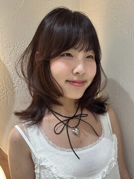 サイン 渋谷(SIGN) 韓国ヘアーハッシュカットレイヤーカットグレージュブリーチ無し