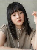 大人かわいい/20代30代/バングカット/ダークアッシュ
