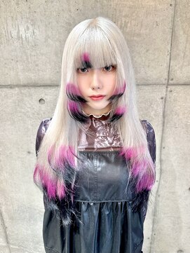 イリス 名古屋 名駅(Iris) 裾デザインカラー×ウルフカット