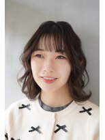 ヘアサロン アンフェール(Hair Salon Amfaire) 小林/肩はね外はねウエーブボブ/ダークブルージュ