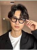 アップバング　毛流れ　ニュアンスパーマ　ミディアム
