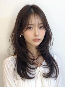クー  戸越銀座(QOO)の写真/【小顔に魅せるレイヤーカット】ミリ単位のこだわりカット×髪質改善で美フォルムに*[縮毛矯正/髪質改善]