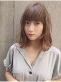 アンブレラカラー/こなれミディ/ウェーブパーマ/前髪/錦糸町