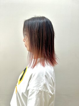 ヘアーライズ 池袋東口店(hair RISE) エアータッチバレイヤージュ控えめブリーチピンクベージュ