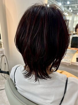 リコバイアフロート(riko by afloat) ウルフ/レイヤーボブ/ハイライト/ミディアム/ブラウン